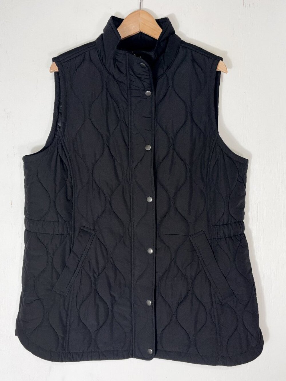 Talbots Plus Quilted Vest Womens 1X Long Primaloft Puffer Winter Snow Bunny